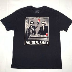 Political Party black graphic t-shirt